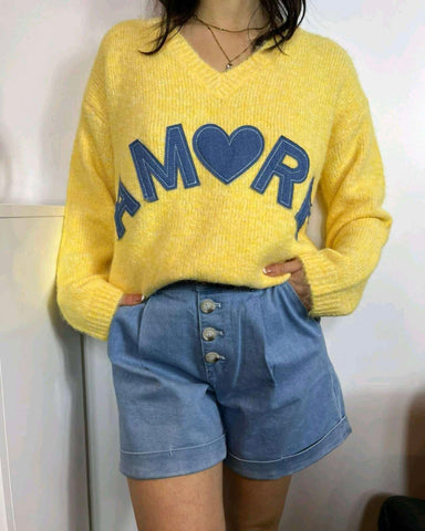 Pull jaune - AMORE