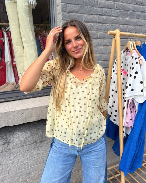 Blouse jaune/choco - ESRA