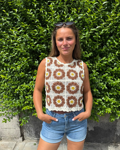 Top crochet marron - ZAZA