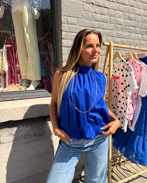 Blouse bleu électrique - ELINA