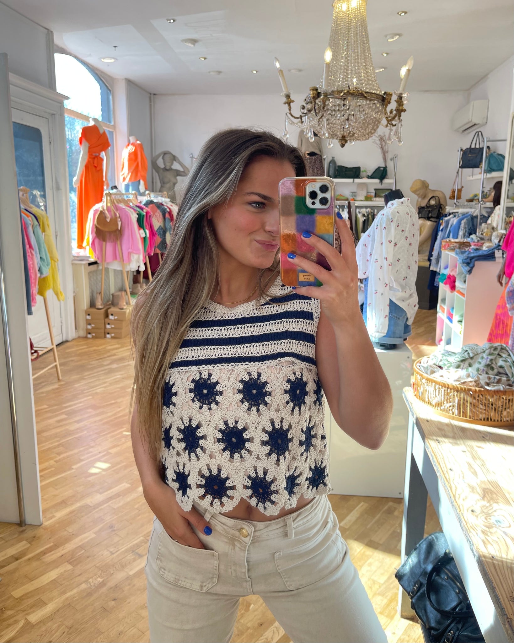 Haut crochet - BLEU MARINE