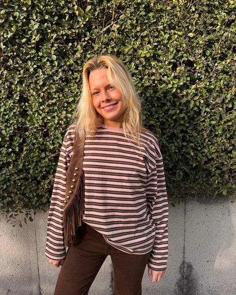 Chocolate/pink T-shirt - LINED