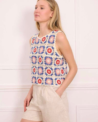 Haut crochet bleu - ZAZA