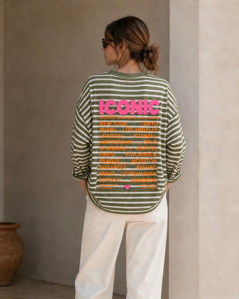 T-shirt manches longues kaki - ICONIC