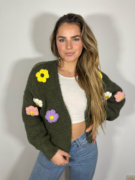 Gilet court kaki - FLORA