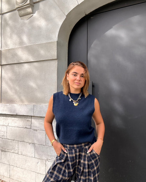 Pull s.manches bleu marine - DIDI