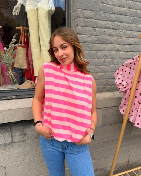 Blouse marinière rose clair - ELINA