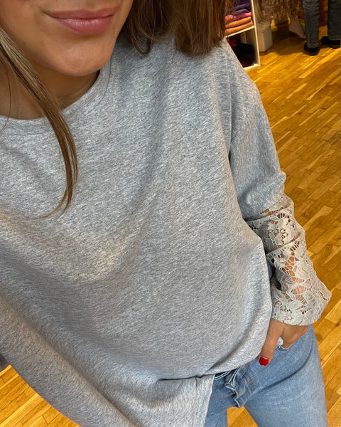 T-shirt dentelle gris - CLEMENT