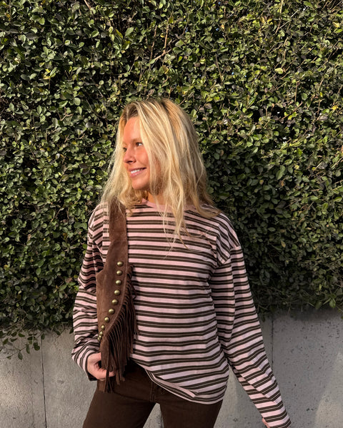 Chocolate/pink T-shirt - LINED