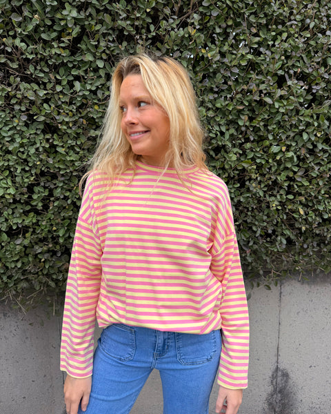 Flash yellow/pink T-shirt - LINED