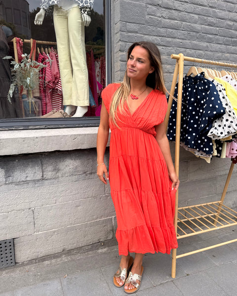 Robe corail - JEANNE