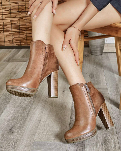 Bottines camel - POLINE