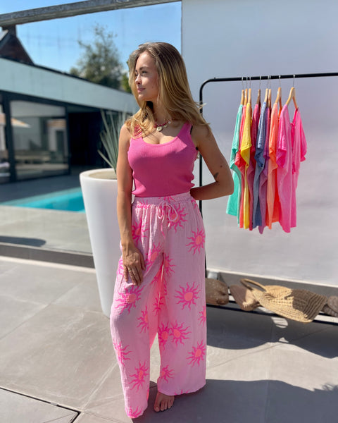 Pantalon soleil rose - GAZ DE COTON