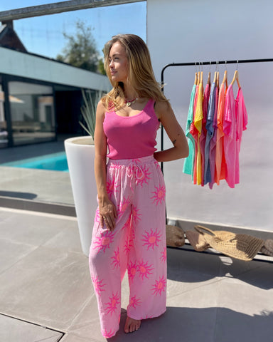 Pantalon soleil rose - GAZ DE COTON