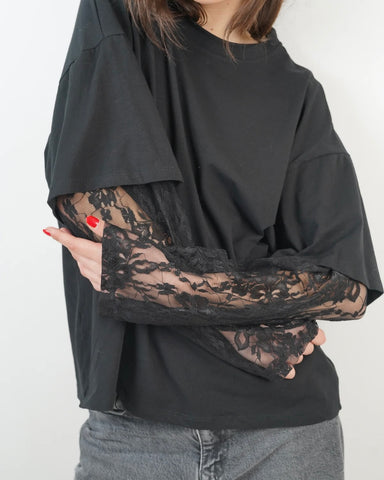 T-shirt dentelle noir - CLEMENT