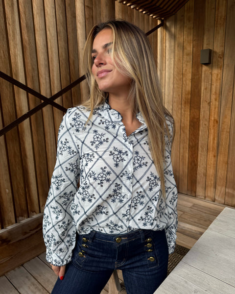 Chemise blanche - FLEURS