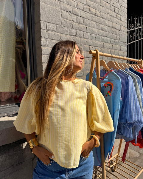 Blouse jaune ligné - ELINA