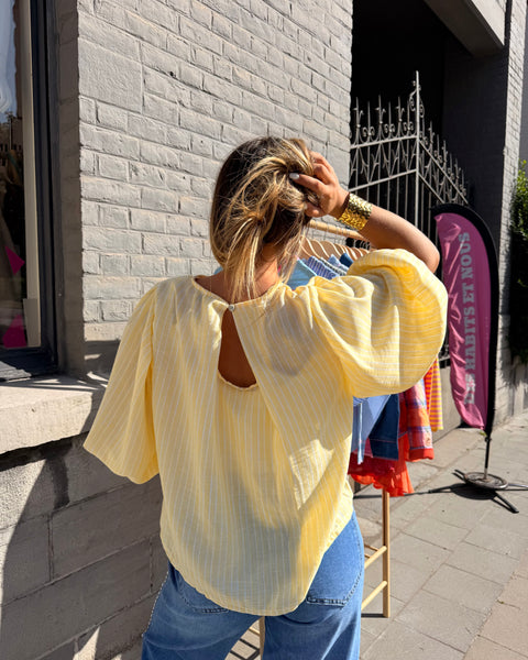 Blouse jaune ligné - ELINA
