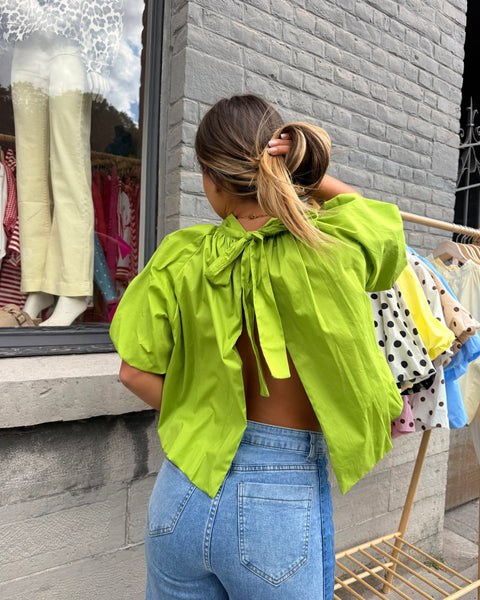 Blouse petites manches vert - ELINA