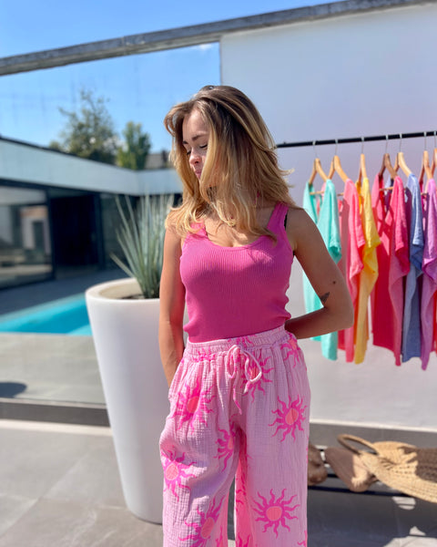 Pantalon soleil rose - GAZ DE COTON