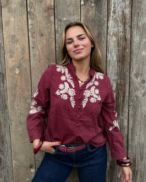 Chemisier bordeaux - JOHANA