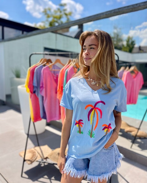 T-shirt bleu - PALMIER