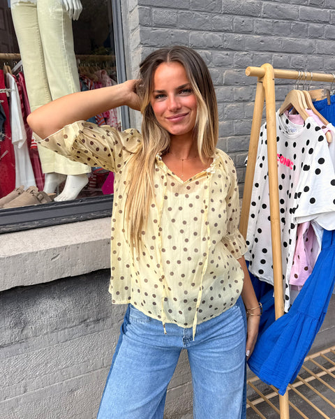 Blouse jaune/choco - ESRA