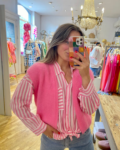 Gilet rose clair court - CARMEN