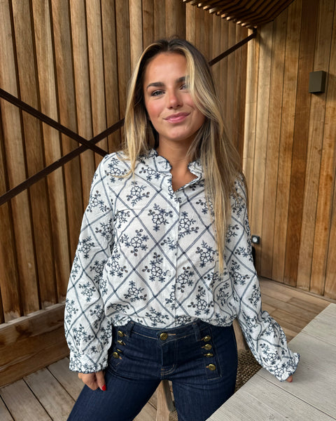 Chemise blanche - FLEURS