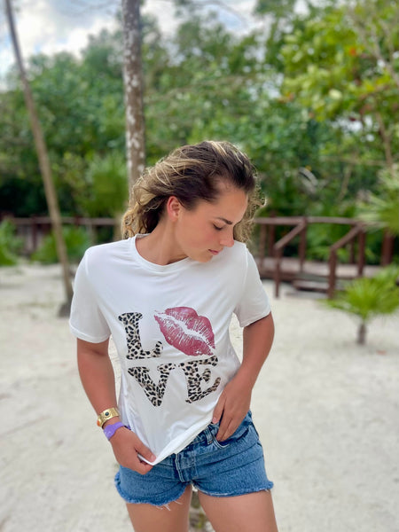 T-shirt léopard - LOVE