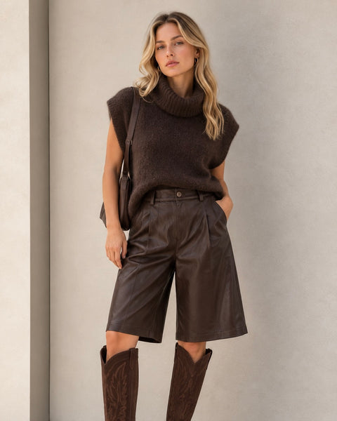Pull col roulé - CHOCOLAT