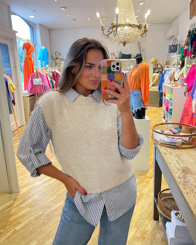 Pull sans manches - BLANC