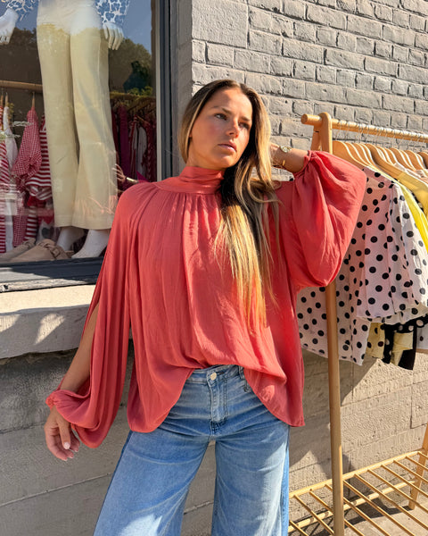 Blouse corail - CHRISTIE