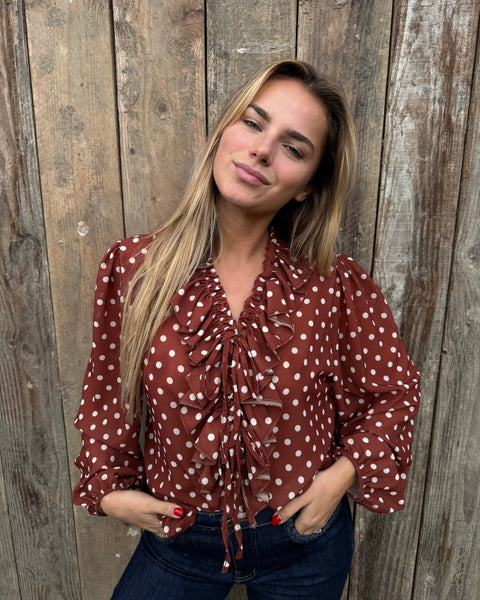 Chemisier petits pois - BRIQUE