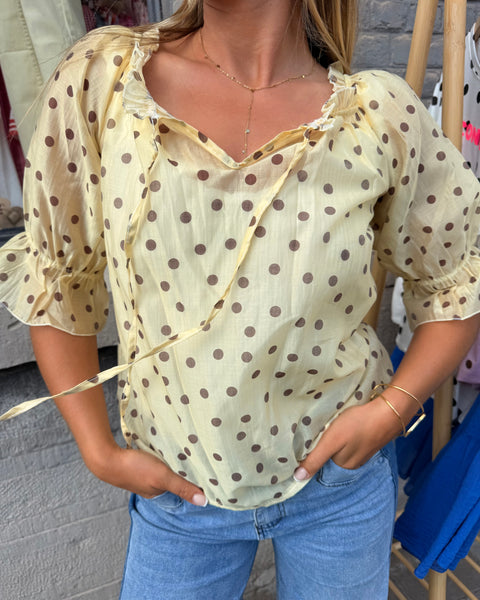 Blouse jaune/choco - ESRA