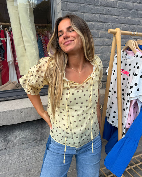 Blouse jaune/choco - ESRA