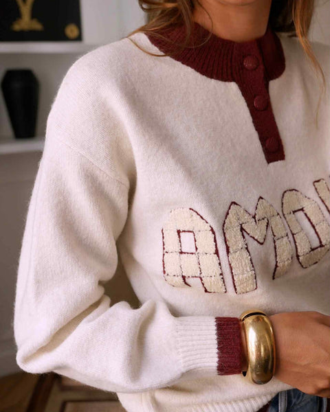 Pull bordeaux - AMOUR