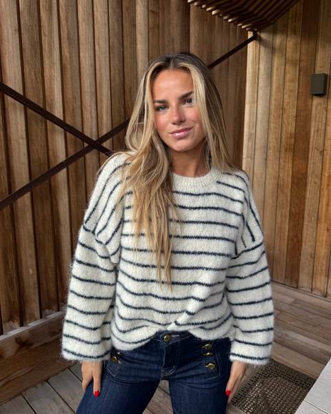 Pull blanc lignée - MAYA