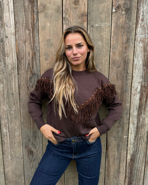 Pull chocolat - FRANGES