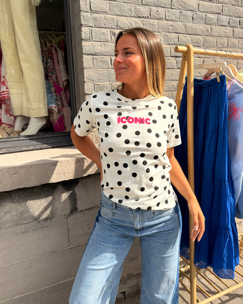 T-shirt à pois noirs - ICONIC
