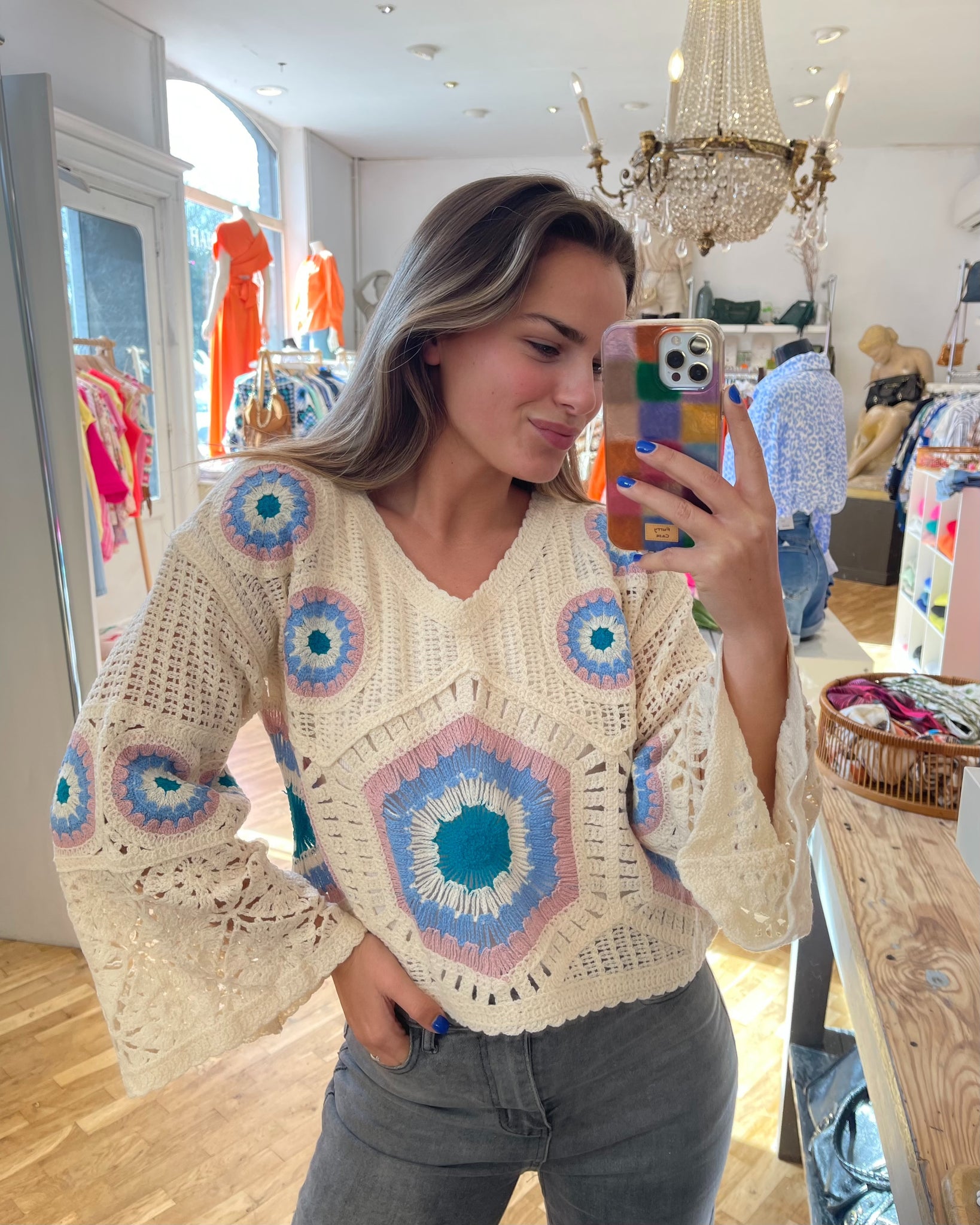 Haut crochet bleu - KAMI