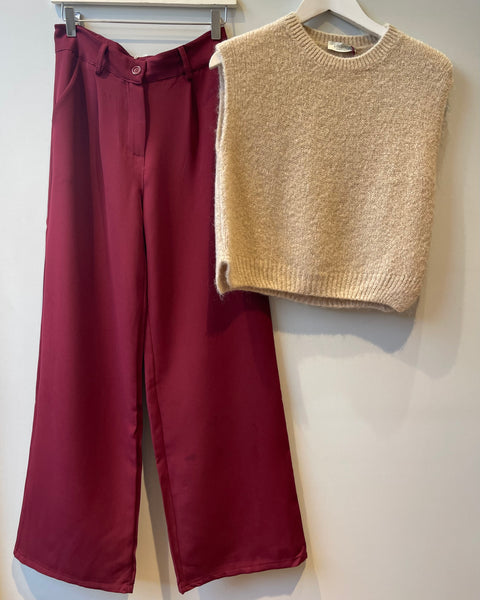 Pantalon de costard - BURGUNDY