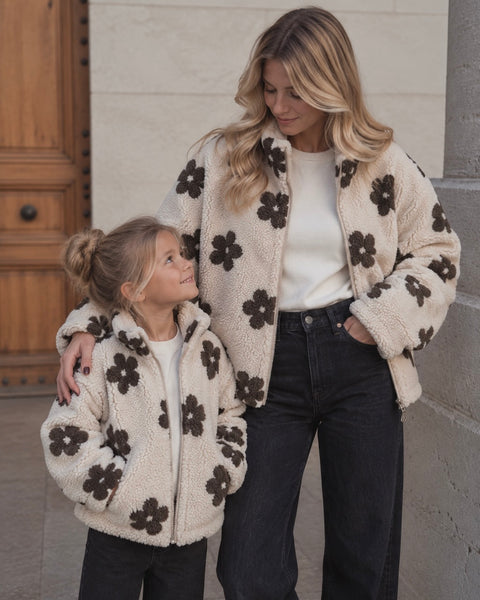 Polaire beige enfants - FLEURS