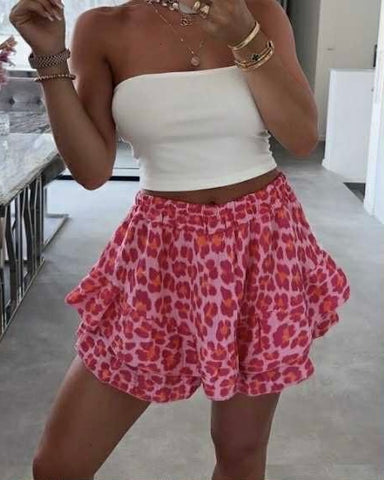 Jupe short rose - LÉOPARD