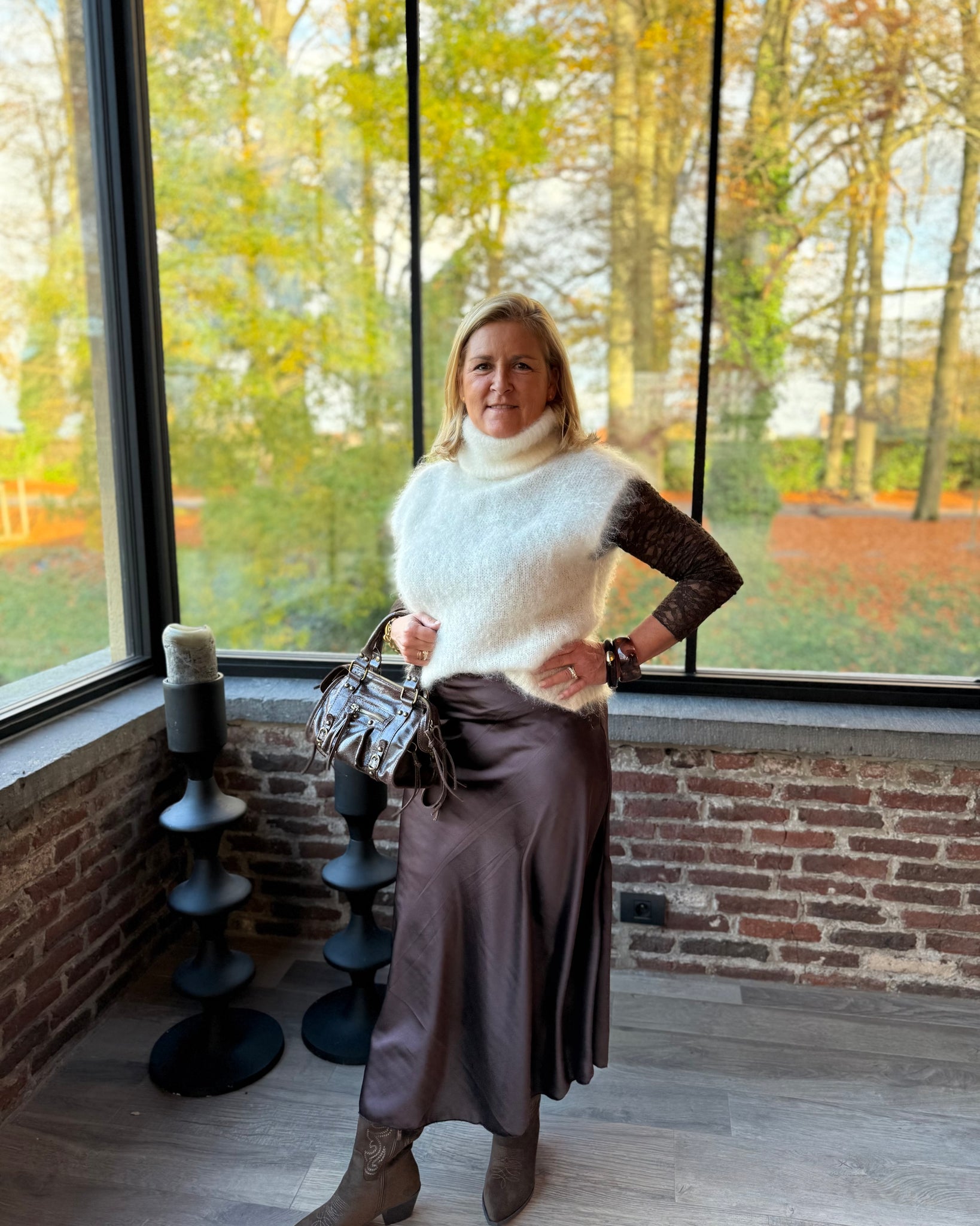 Jupe chocolat - SATIN