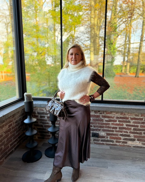 Jupe chocolat - SATIN