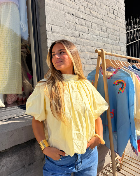 Blouse jaune petites manches - ELINA