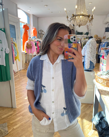 Gilet gris bleu - CARMEN