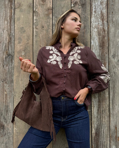 Chemisier chocolat - JOHANA