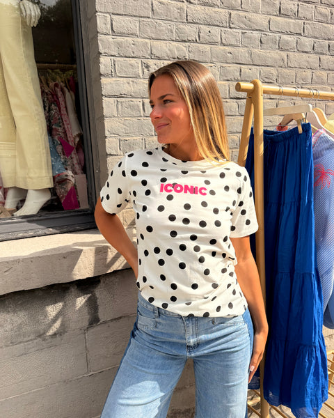 T-shirt à pois noirs - ICONIC